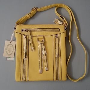 New! Isabelle Crossbody yellow Vegan Handbag